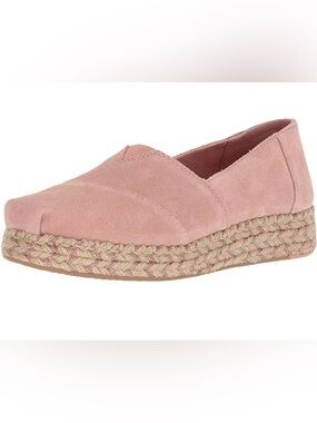 Toms Bloom Suede Women's Platform
Espadrilles Shoes -Size 8.5- Blush pink